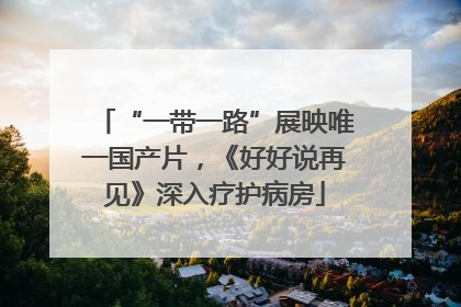 “一带一路”展映唯一国产片，《好好说再见》深入疗护病房