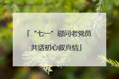 “七一”慰问老党员 共话初心叙真情