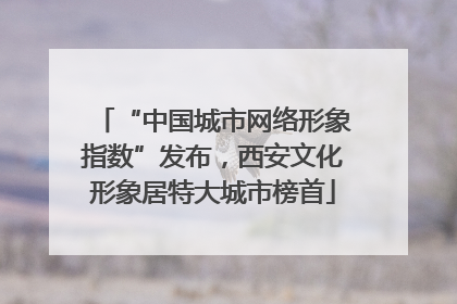 “中国城市网络形象指数”发布，西安文化形象居特大城市榜首