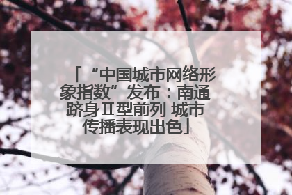 “中国城市网络形象指数”发布：南通跻身Ⅱ型前列 城市传播表现出色