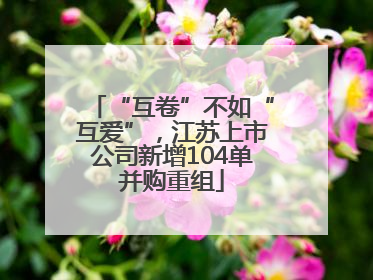“互卷”不如“互爱”，江苏上市公司新增104单并购重组