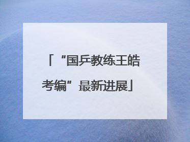 “国乒教练王皓考编”最新进展
