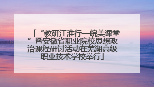 “教研江淮行—皖美课堂”暨安徽省职业院校思想政治课程研讨活动在芜湖高级职业技术学校举行