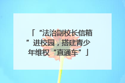 “法治副校长信箱”进校园，搭建青少年维权“直通车”