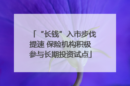 “长钱”入市步伐提速 保险机构积极参与长期投资试点