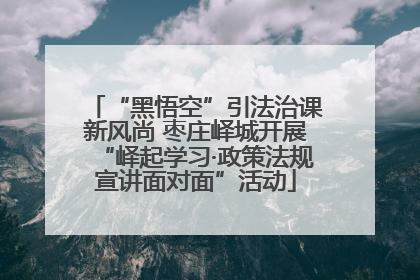 “黑悟空”引法治课新风尚 枣庄峄城开展“峄起学习·政策法规宣讲面对面”活动