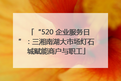 “520 企业服务日”：三湘南湖大市场灯石城赋能商户与职工