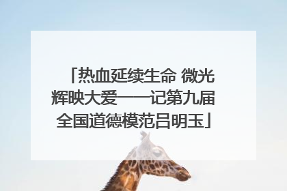 热血延续生命 微光辉映大爱一一记第九届全国道德模范吕明玉