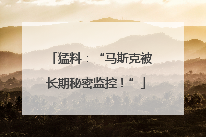 猛料：“马斯克被长期秘密监控！”