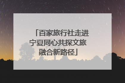 百家旅行社走进宁夏同心共探文旅融合新路径