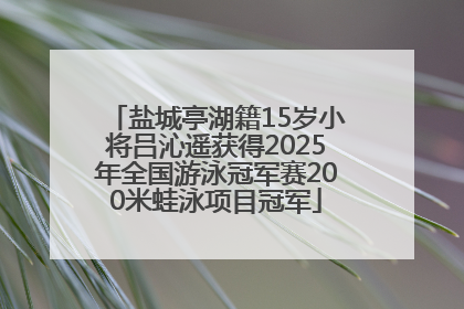 盐城亭湖籍15岁小将吕沁遥获得2025年全国游泳冠军赛200米蛙泳项目冠军