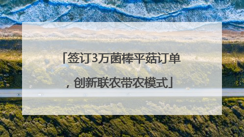 签订3万菌棒平菇订单，创新联农带农模式