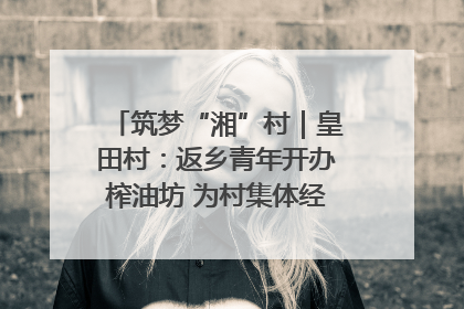 筑梦“湘”村｜皇田村：返乡青年开办榨油坊 为村集体经济“加油”
