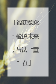 福建德化：检护未来，与法“童”在
