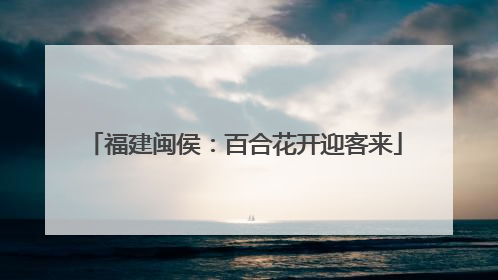 福建闽侯：百合花开迎客来