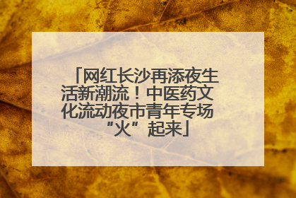 网红长沙再添夜生活新潮流！中医药文化流动夜市青年专场“火”起来