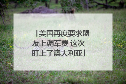 美国再度要求盟友上调军费 这次盯上了澳大利亚