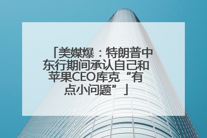 美媒爆：特朗普中东行期间承认自己和苹果CEO库克“有点小问题”