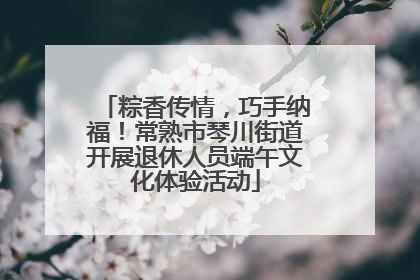 粽香传情，巧手纳福！常熟市琴川街道开展退休人员端午文化体验活动