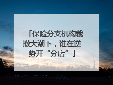 保险分支机构裁撤大潮下，谁在逆势开“分店”