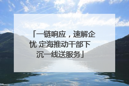 一链响应，速解企忧 定海推动干部下沉一线送服务