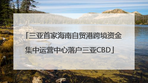 三亚首家海南自贸港跨境资金集中运营中心落户三亚CBD