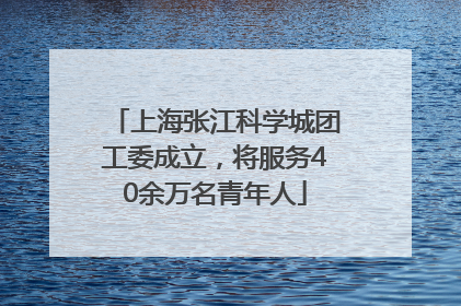 上海张江科学城团工委成立，将服务40余万名青年人