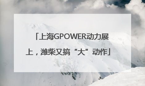 上海GPOWER动力展上，潍柴又搞“大”动作
