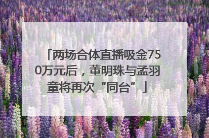 两场合体直播吸金750万元后，董明珠与孟羽童将再次“同台”