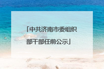 中共济南市委组织部干部任前公示