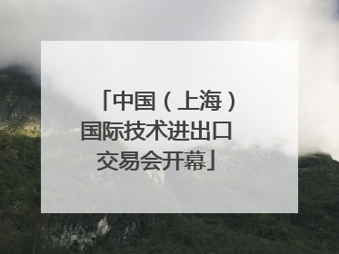 中国（上海）国际技术进出口交易会开幕