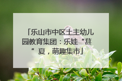 乐山市中区土主幼儿园教育集团：乐娃“葚”夏，萌趣集市