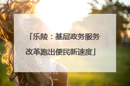 乐陵：基层政务服务改革跑出便民新速度
