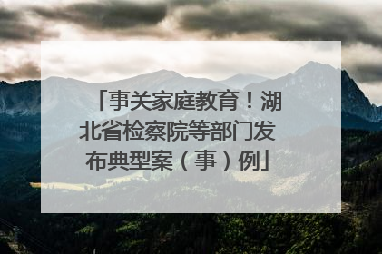 事关家庭教育！湖北省检察院等部门发布典型案（事）例