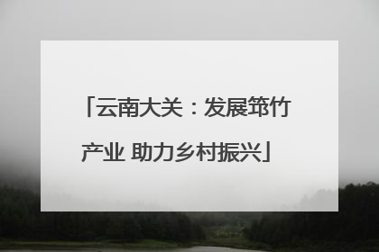 云南大关：发展筇竹产业 助力乡村振兴