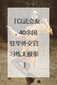 以武会友，40余国驻华外交官习练太极拳