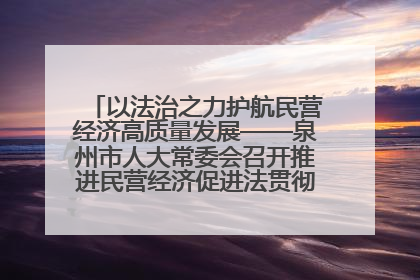 以法治之力护航民营经济高质量发展——泉州市人大常委会召开推进民营经济促进法贯彻实施座谈会