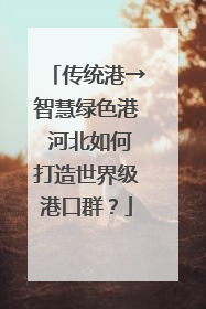 传统港→智慧绿色港 河北如何打造世界级港口群？