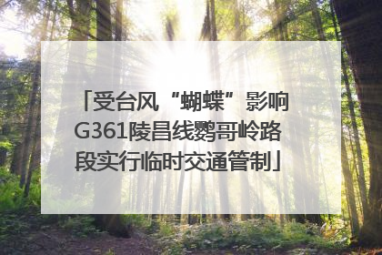 受台风“蝴蝶”影响 G361陵昌线鹦哥岭路段实行临时交通管制