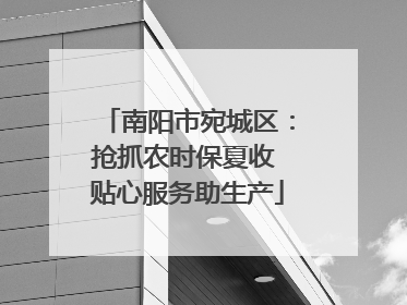 南阳市宛城区：抢抓农时保夏收 贴心服务助生产