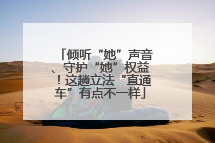 倾听“她”声音、守护“她”权益！这趟立法“直通车”有点不一样