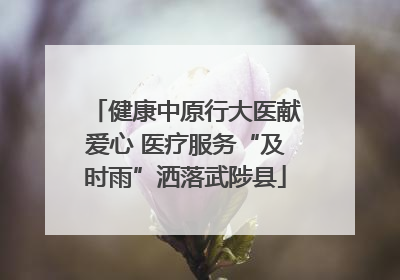 健康中原行大医献爱心 医疗服务“及时雨”洒落武陟县