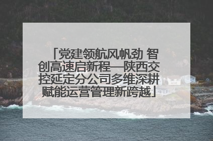 党建领航风帆劲 智创高速启新程—陕西交控延定分公司多维深耕赋能运营管理新跨越