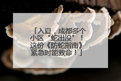入夏，成都多个小区“蛇出没”！这份《防蛇指南》紧急时能救命！