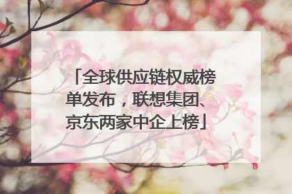 全球供应链权威榜单发布，联想集团、京东两家中企上榜