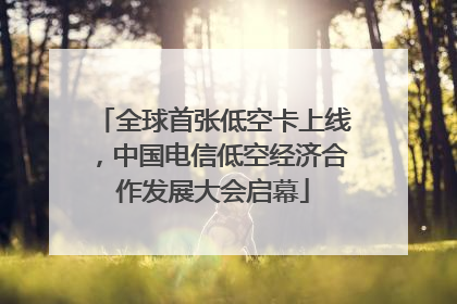全球首张低空卡上线，中国电信低空经济合作发展大会启幕