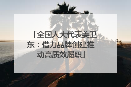 全国人大代表姜卫东：借力品牌创建推动高质效履职