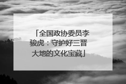 全国政协委员李骏虎：守护好三晋大地的文化宝藏