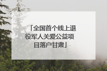 全国首个线上退役军人关爱公益项目落户甘肃