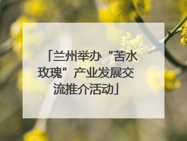兰州举办“苦水玫瑰”产业发展交流推介活动